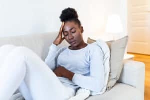 woman with a belly ache