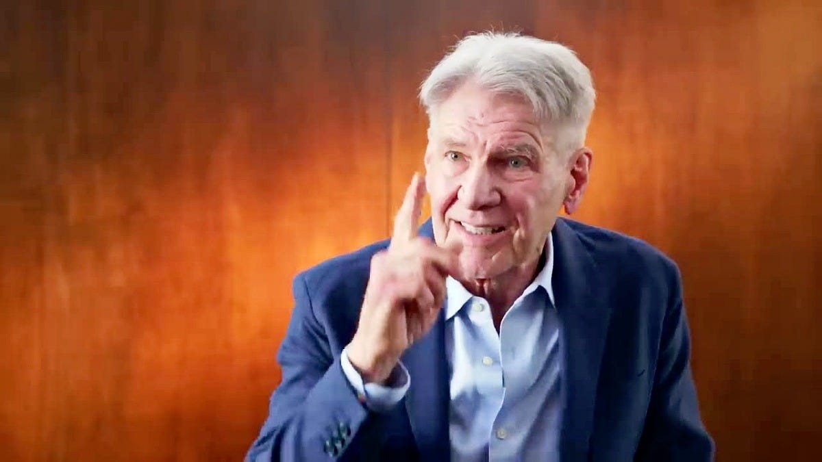 Harrison Ford in his 2023 GQ interview about Indiana Jones. Image: GQ Harrison Ford in his 2023 GQ interview about Indiana Jones. Image: GQ