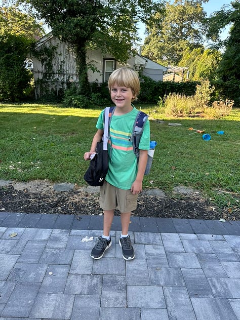 Back to school for 2/3 of the kiddos.