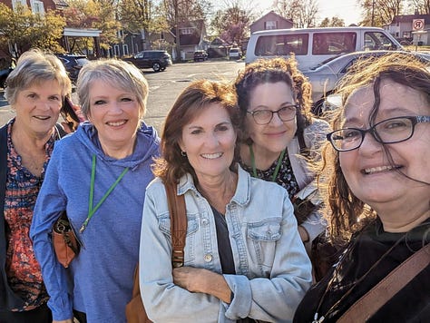 pictures of author with her friends in groups