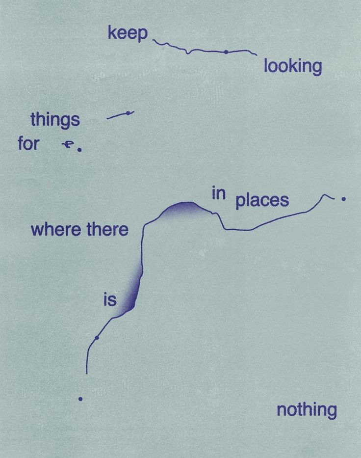 This may contain: a blue poster with the words keep things for where there is nothing