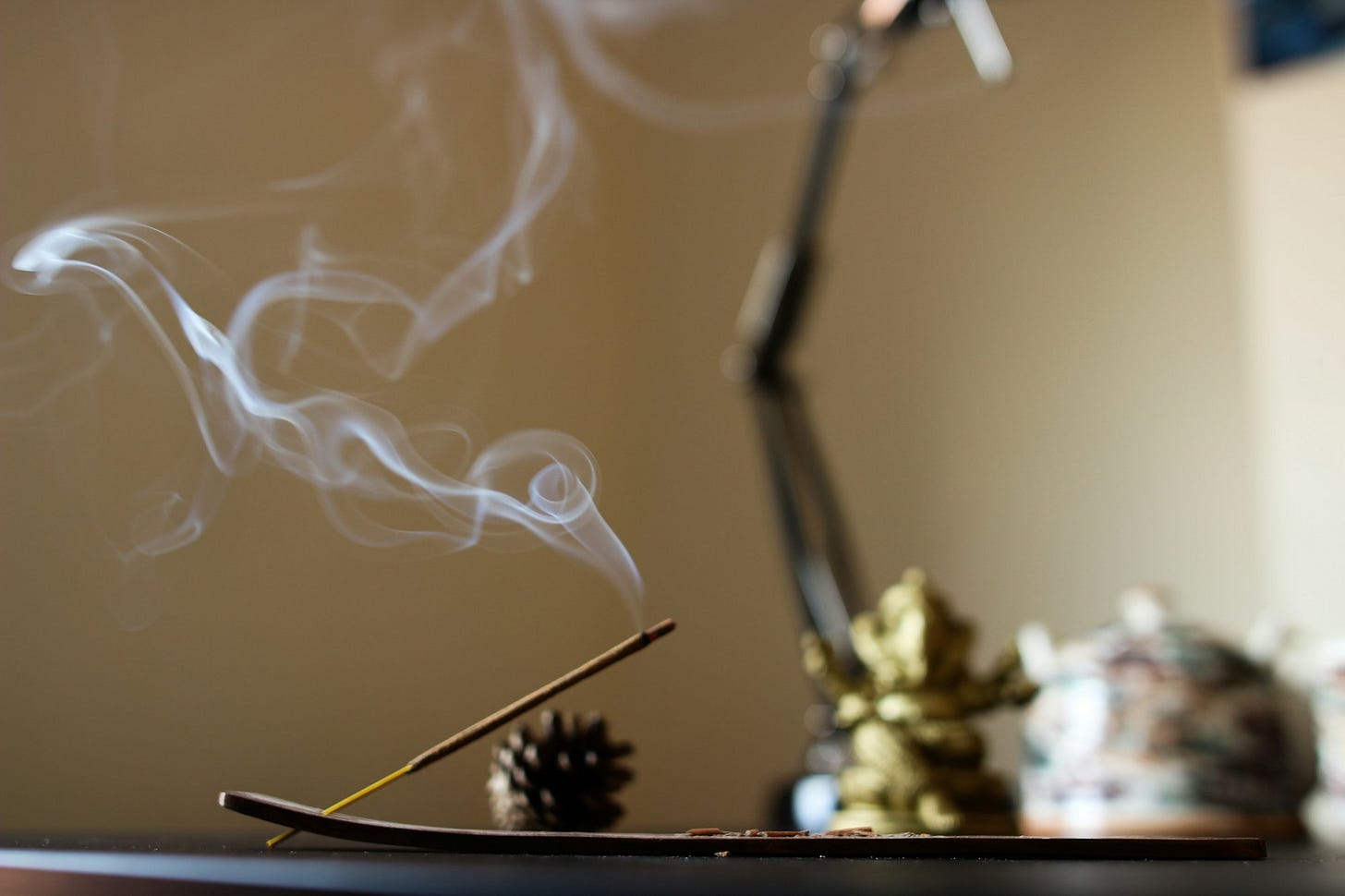 a burning incense