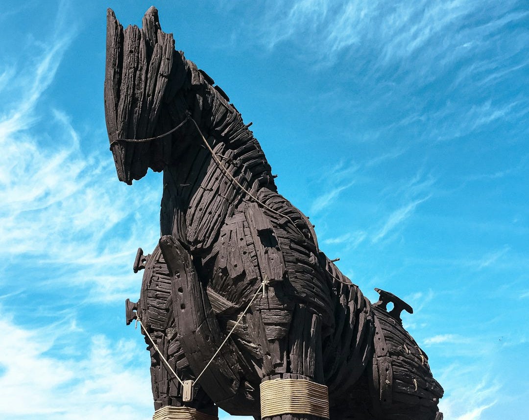 a statue of a horse made out of wood
