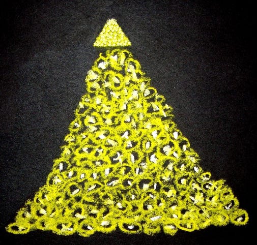 the Fullness of God appears as a pyramid of golden orbs the Fullness of God appears as a pyramid of golden orbs