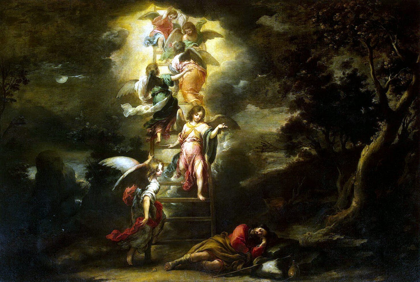 Jacob's Dream (Jacob's Ladder), 1660, 360×246 cm by Bartolomé Esteban  Murillo: History, Analysis & Facts | Arthive