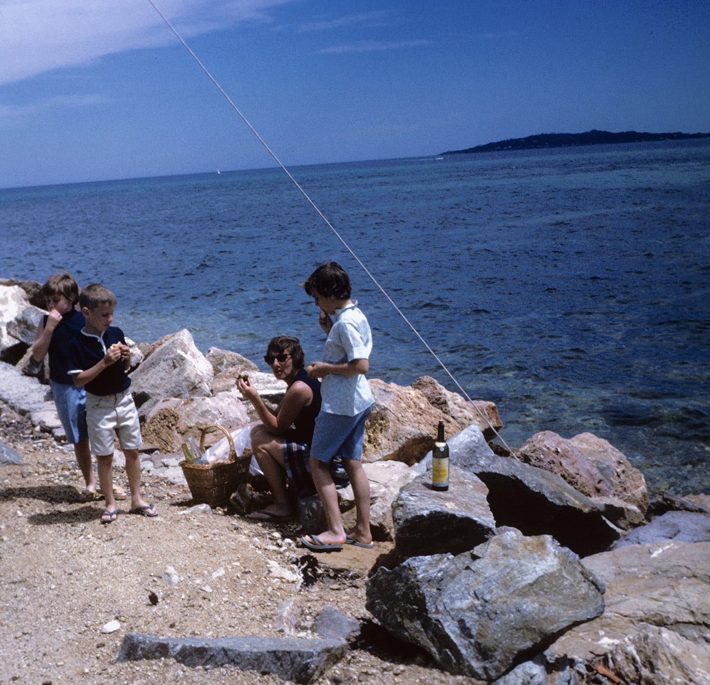 Photo of the Brauer family enjoying a picnic in 1966