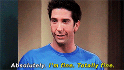 friends gifs — the one where ross is fine