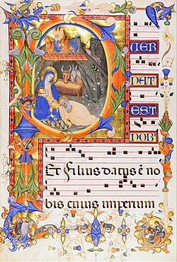 File:Don Silvestro dei Gherarducci - Nativity, in an initial P - Google Art Project.jpg