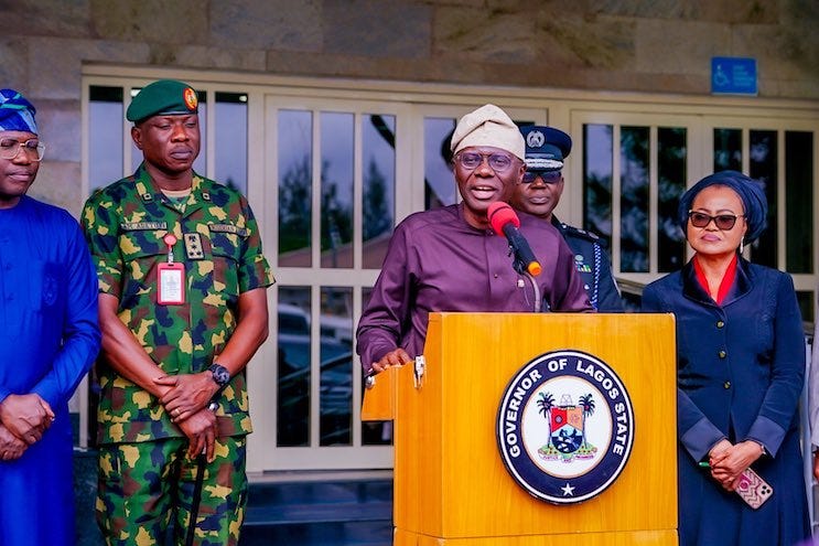 Lagos State Governor, Babajide Sanwo-Olu makes a speech on July 31, 2023. Credit: Babajide Sanwo-Olu / Twitter Lagos State Governor, Babajide Sanwo-Olu makes a speech on July 31, 2023. Credit: Babajide Sanwo-Olu / Twitter