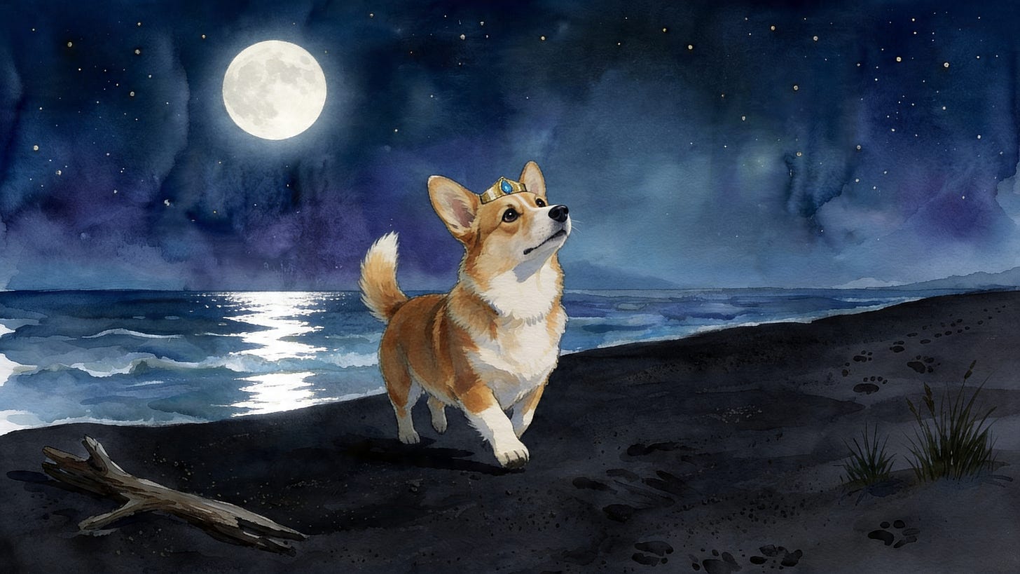 A silver road of moonlight stretches across the sea after the moon returns to the sky — sleepcast scene.