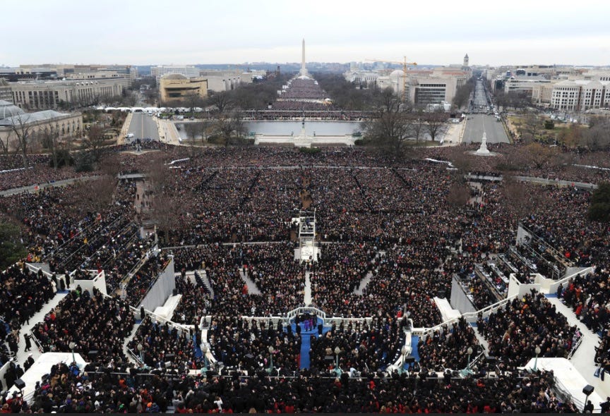 Fake news through photos - Obama inauguration audience photos that is used for comparison is from much further back Fake news through photos - Obama inauguration audience photos that is used for comparison is from much further back