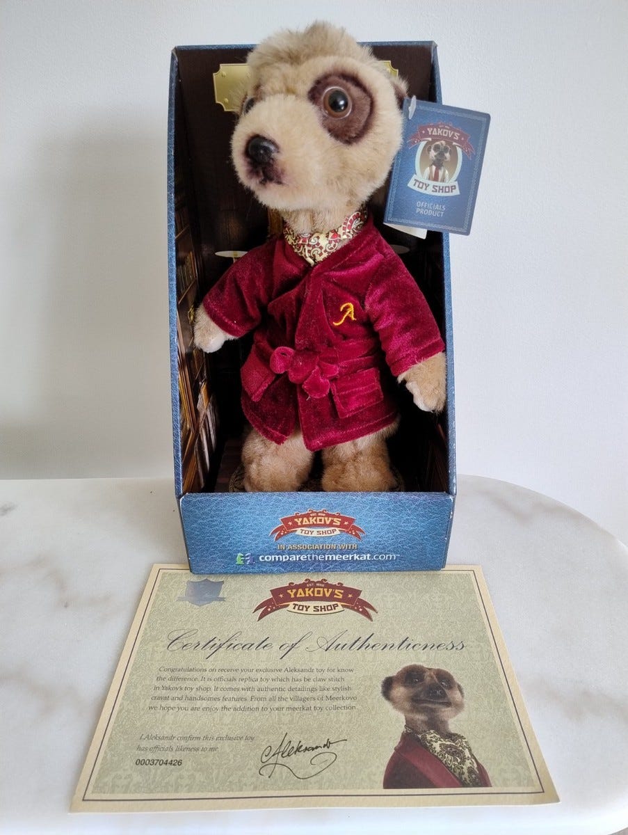 Yakov's Toy Shop Aleksandr Orlov Meerkat Collectable Plush in box &  Certificate | eBay UK