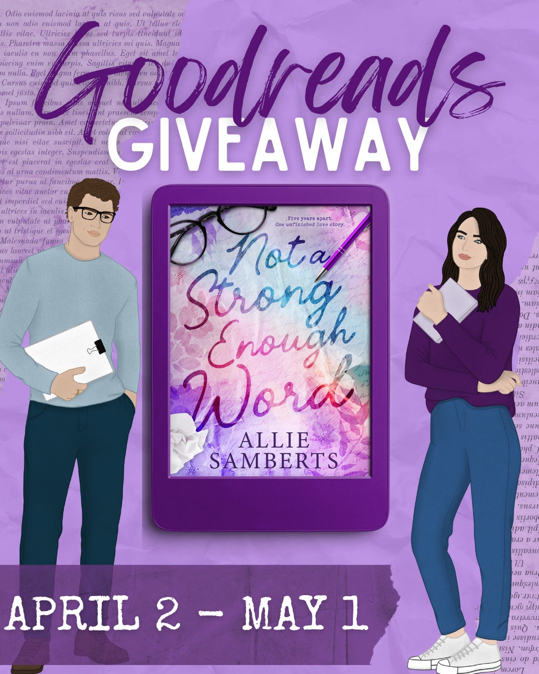 Not a Strong Enough Word ebook Goodreads giveaway April 2-May 1