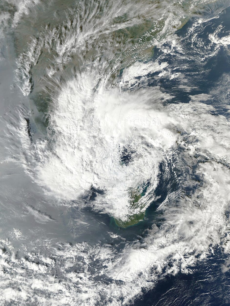 Cyclone Ditwah over Sri Lanka.