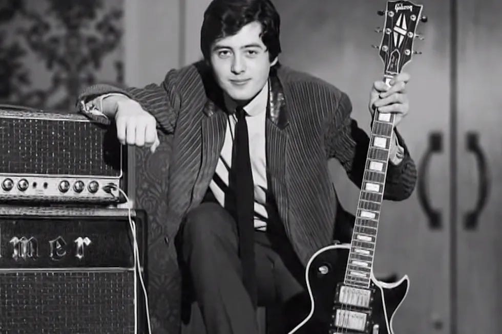 Jimmy Page with Les Paul Custom and Selmer amp Jimmy Page with Les Paul Custom and Selmer amp