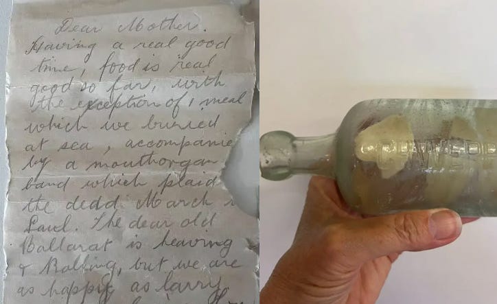 Des lettres de la Première Guerre mondiale découvertes dans une bouteille en Australie Des lettres de la Première Guerre mondiale découvertes dans une bouteille en Australie