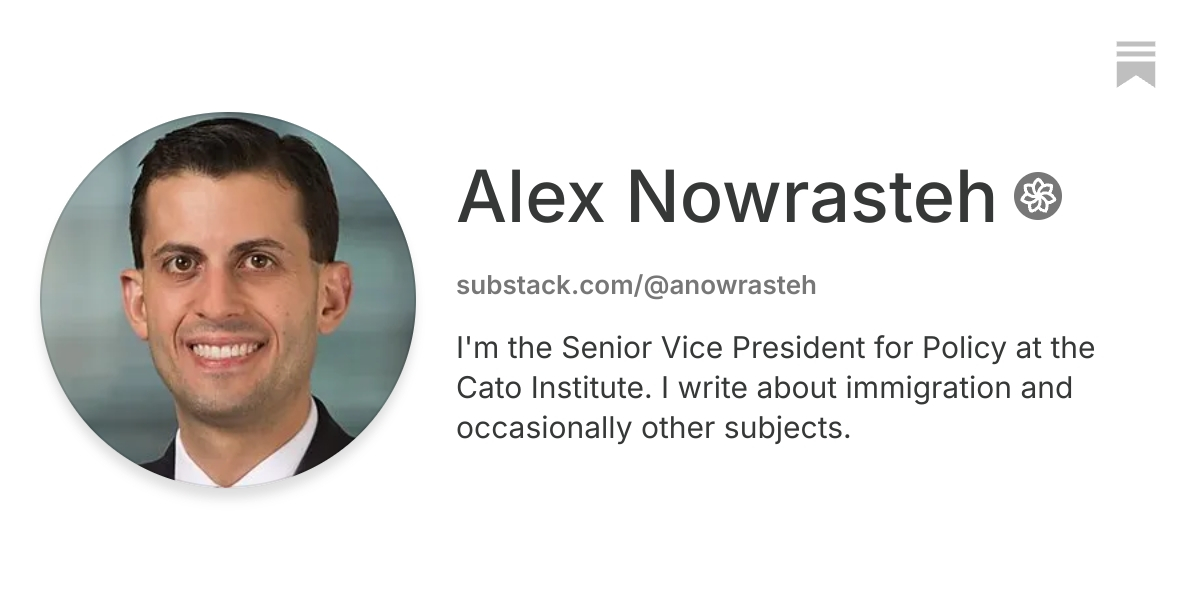 Alex Nowrasteh | Substack