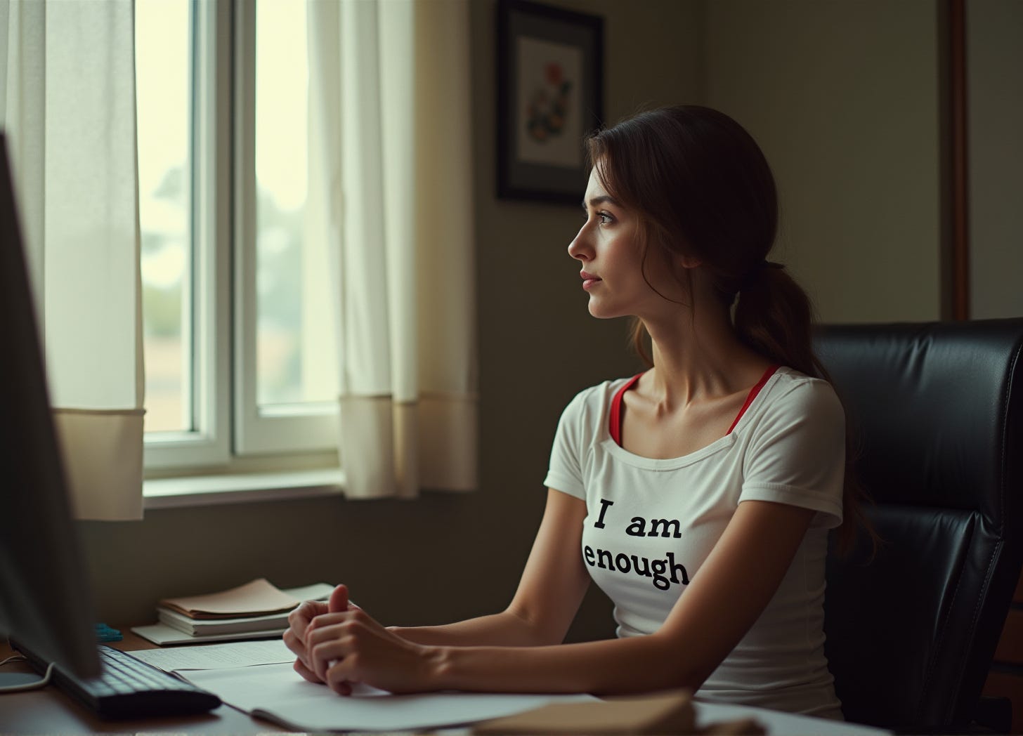 I am enough. Staring out the window contemplating who I am enough for?