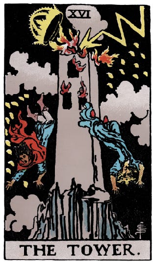 The Tower from the Rider Waite Smith tarot The Tower from the Rider Waite Smith tarot