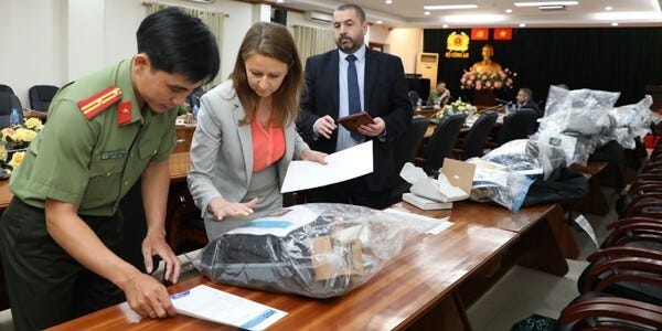 Staff preparing property for return on a table