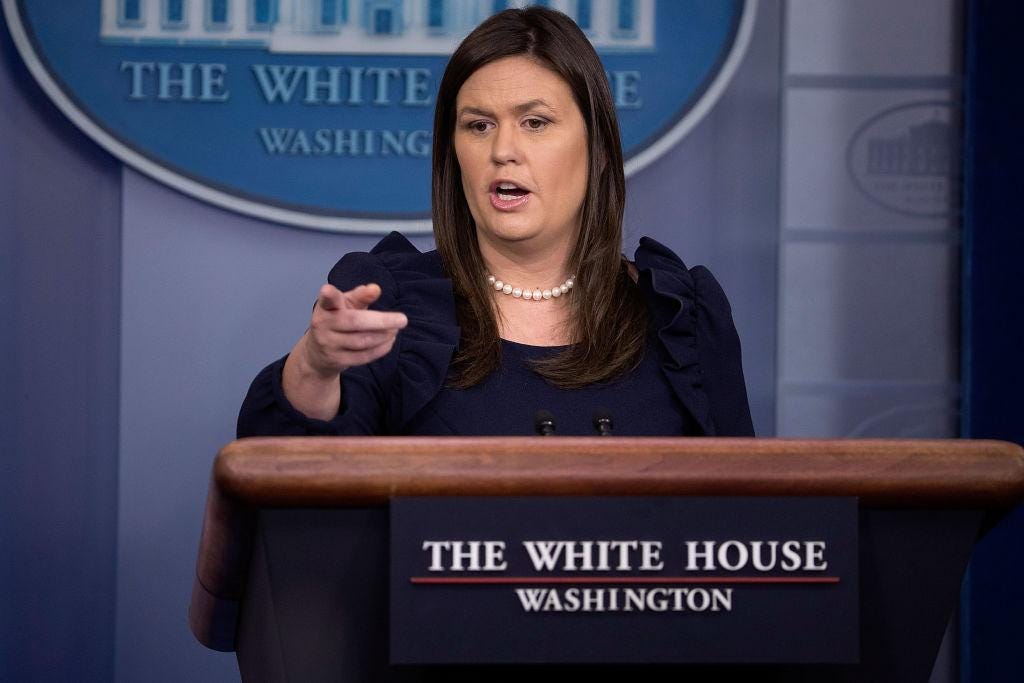 White House Press Secretary Sarah Sanders Holds Briefing At The White House