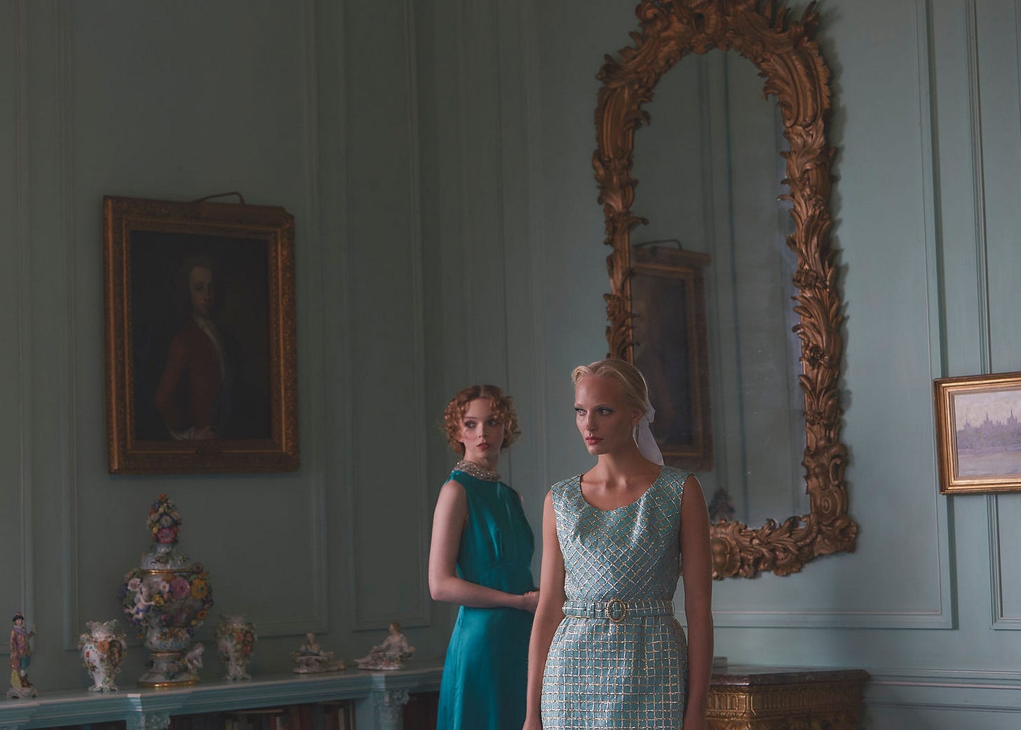 Models Lily Nova and Leni Voster Wear Barbra Cartland Dresses Photography By Claudia Legge, Styling by Grace Joel, Make-up by Dominique Hawkes Hair Laura Swaine Barbara Cartland Models Lily Nova and Leni Voster Wear Barbra Cartland Dresses Photography By Claudia Legge, Styling by Grace Joel, Make-up by Dominique Hawkes Hair Laura Swaine Barbara Cartland
