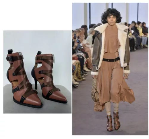 $1270 Authentic Chloe 2018 Tracy Colorblock Strappy Front-Zip Ankle Boots Size 6 - Picture 1 of 12