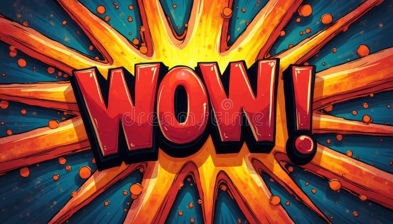 Bold Comic-style Explosion with the Word WOW Stock Image - Image of ...