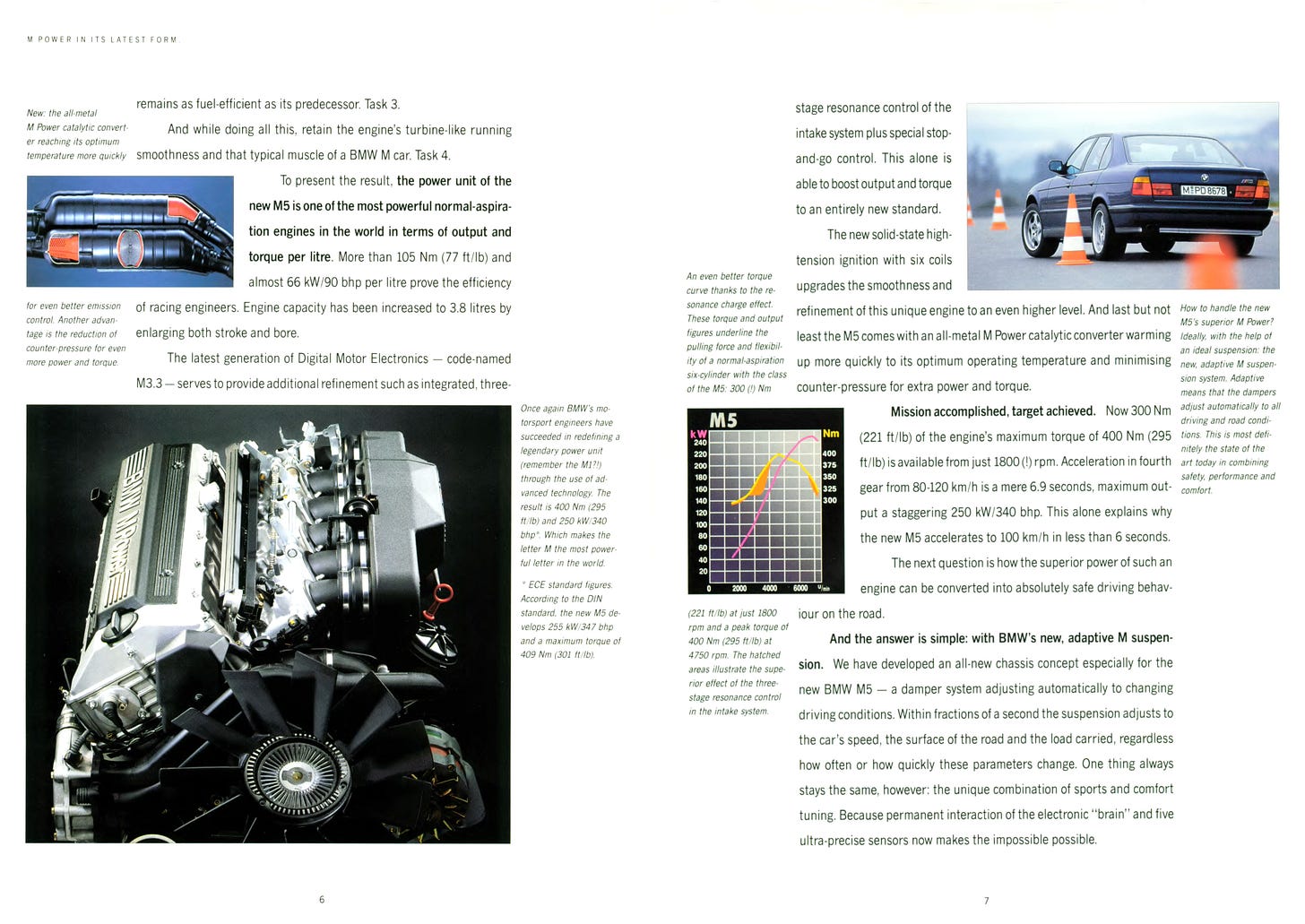 BMW E34 M5 1992 brochure engine