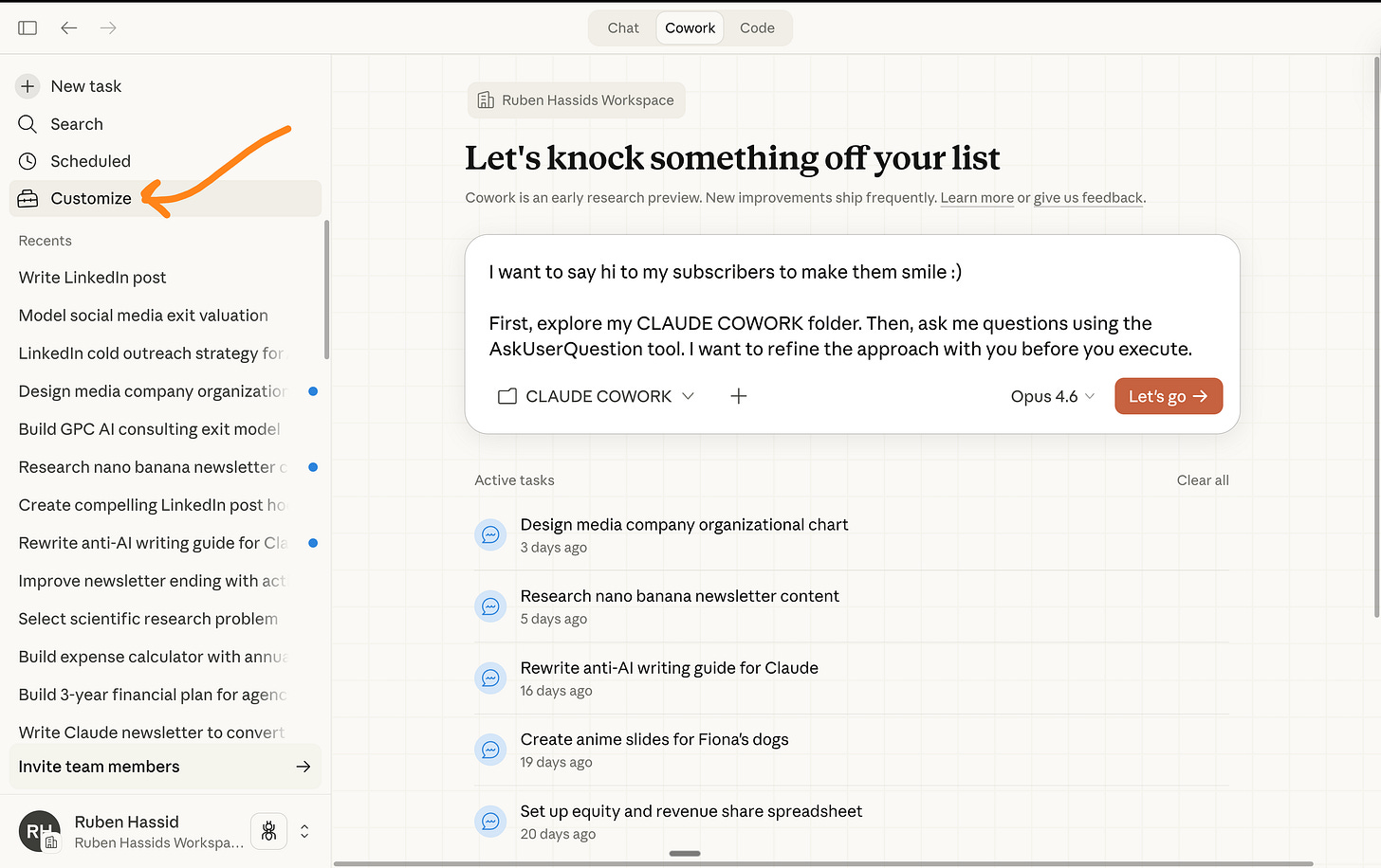 Input Co Work Cowork. - by Ruben Hassid - How to AI