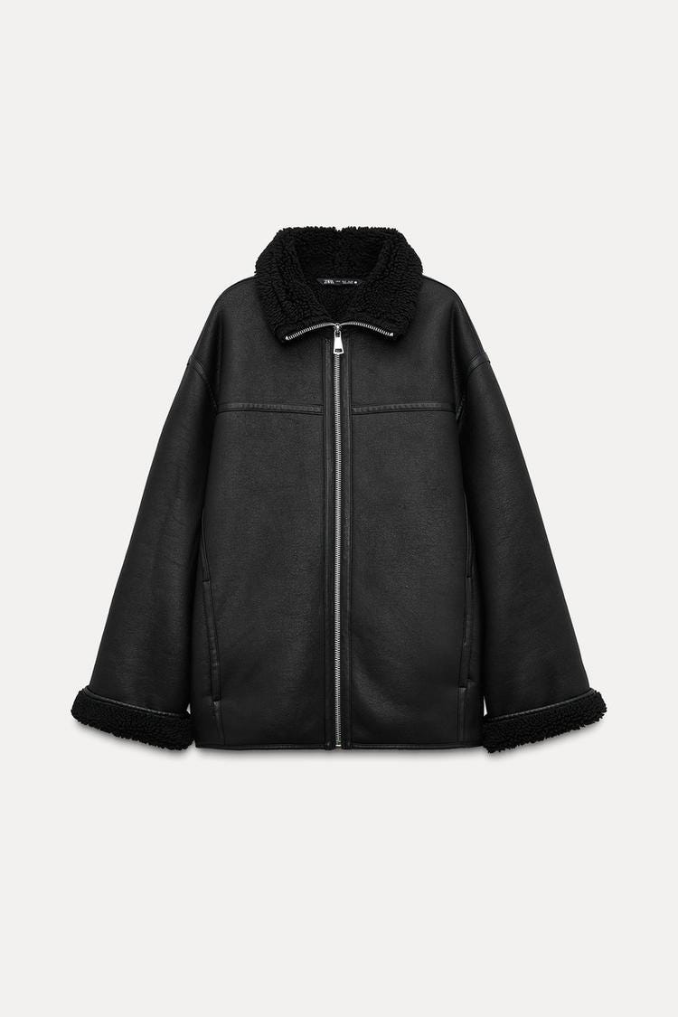 Zara DOUBLE FACED COAT ZW COLLECTION - Black - Image 3