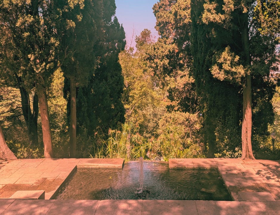 A fountain in the park of Font Del Gat in Barcelona Spain, from Stuart Found's Never Lost Letters
