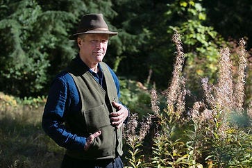 Kim Stafford - with fireweed - photo by 