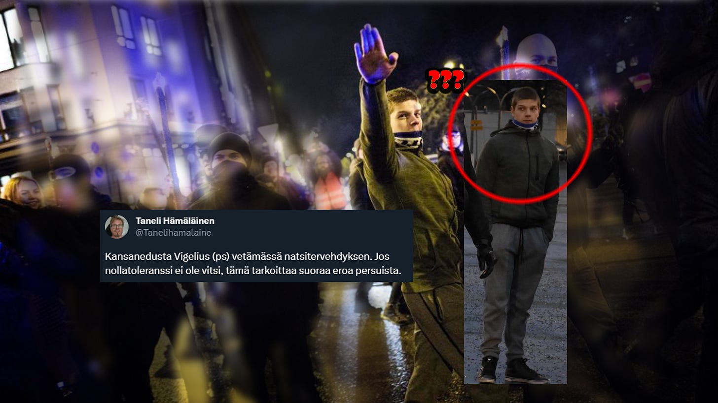 Vasemmistoaktivistien “natsijahti” on yltyvät suoranaiseksi valehtelemiseksi. “Natseja” on löydettävä, vaikka ei näkyisi missään. Kuvassa ei ole PS kansanedustajan Vasemmistoaktivistien “natsijahti” on yltyvät suoranaiseksi valehtelemiseksi. “Natseja” on löydettävä, vaikka ei näkyisi missään. Kuvassa ei ole PS kansanedustajan