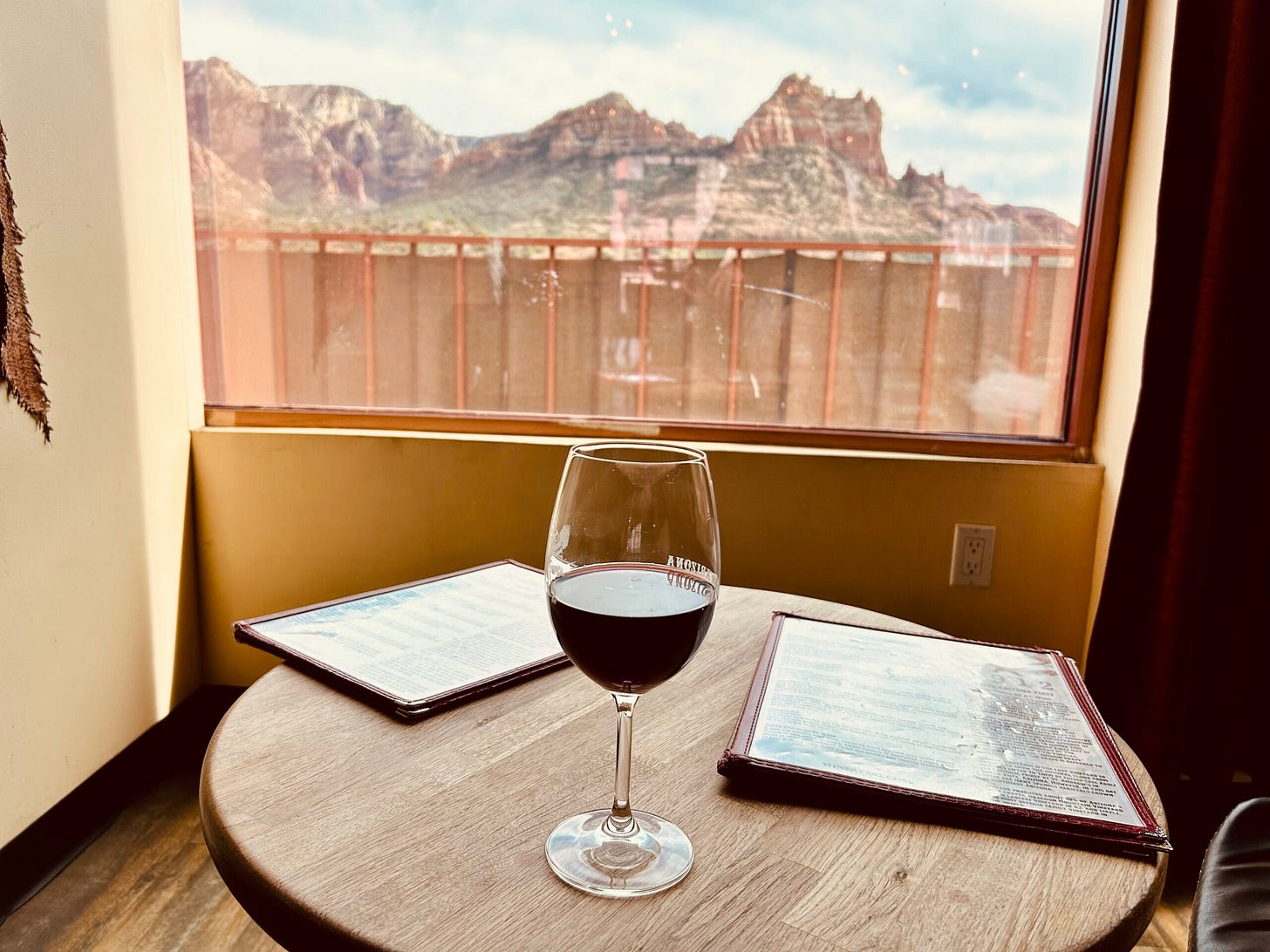 wine, glass. table, mountains