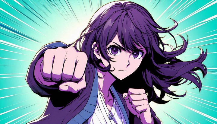 Examples of AI-generated art using an anime style