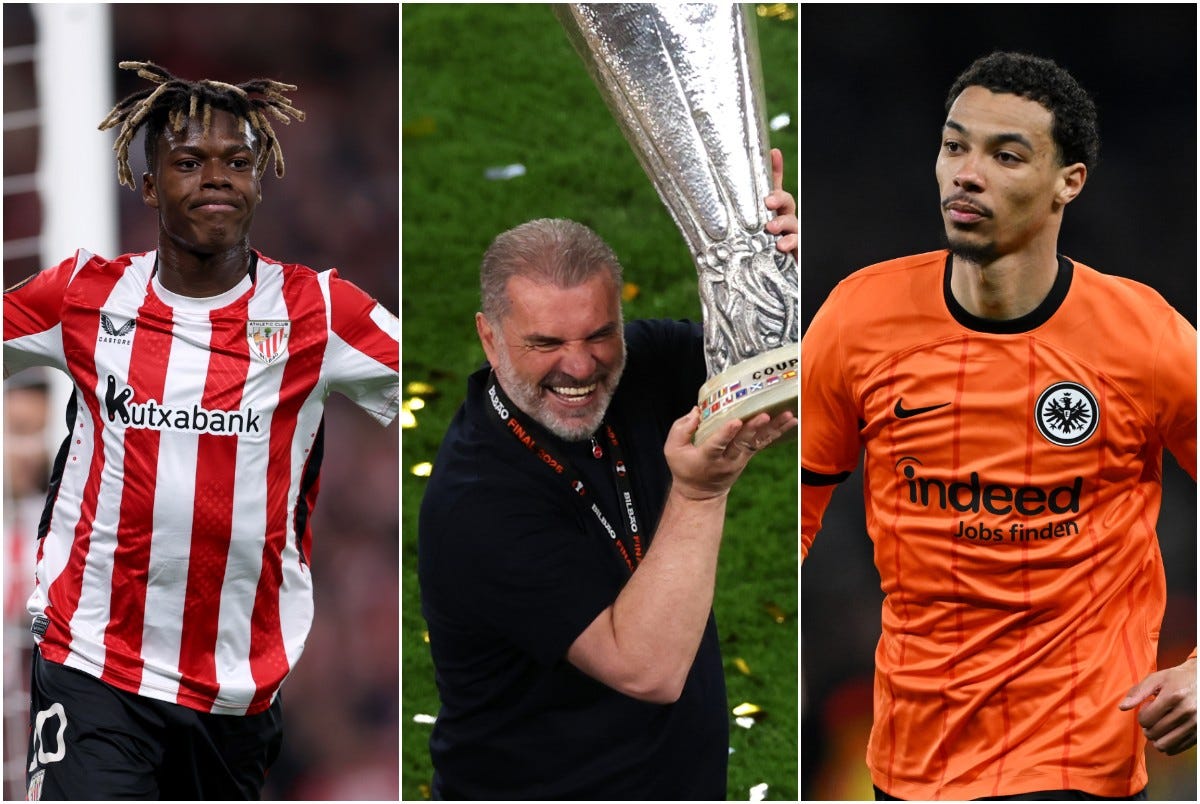 Nico Williams, Ange Postecoglou, and Hugo Ekitike