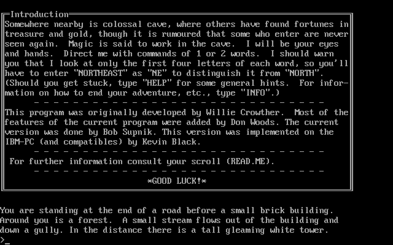 Colossal Cave Adventure game at DOSGames.com