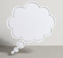 An empty thought bubble. An empty thought bubble.