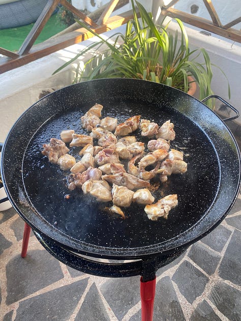 Fotos de la preparación de mi primera paella