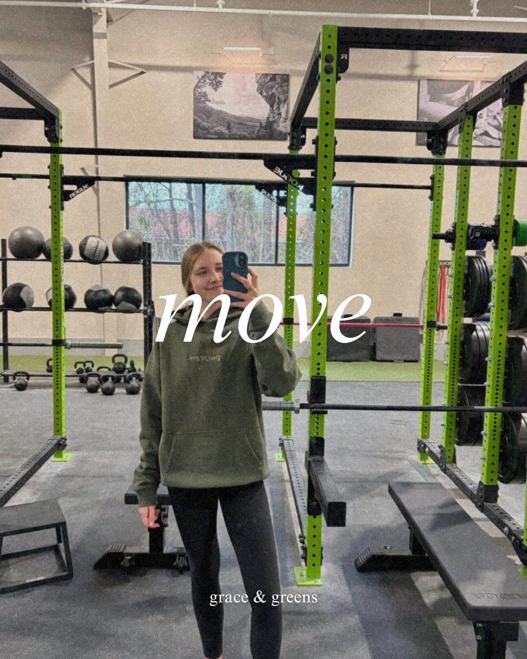 move graphic with a girl in the gym 
