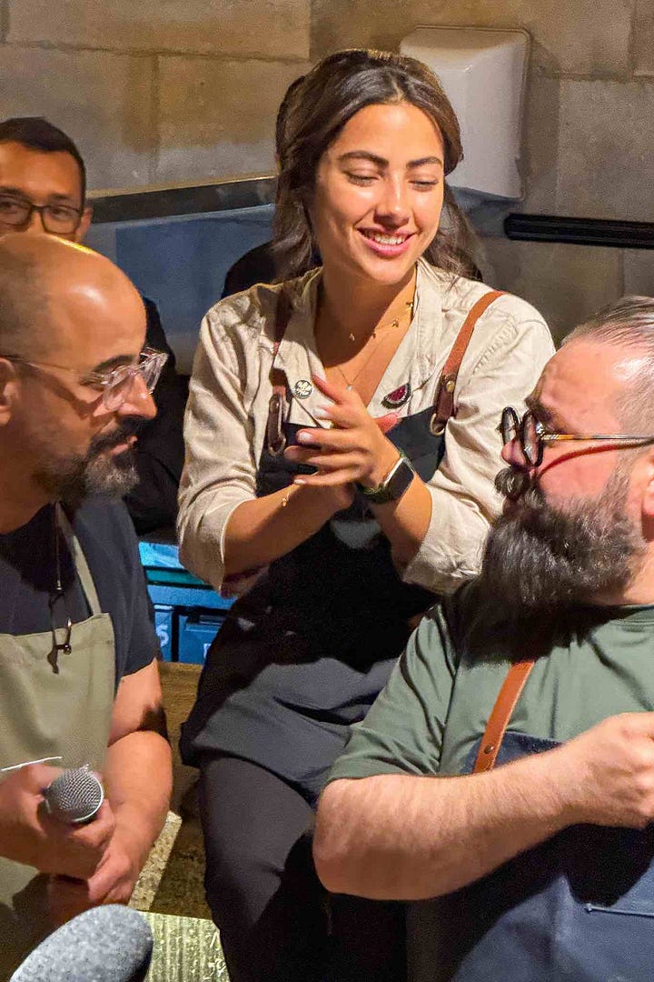Mohammed Orfali (Orfali Bros Bistro, Dubai), Sara Aqel (Dara Dining by Sara Aqel, Amman), Tarek Ibrahim (Umami, Cairo), Gregoire Berger (Kraken, ex Ossiano), David Constable (Gault & Millau, UAE Editor), Sherif Tamim (MENA 50 Best Academy Chair)