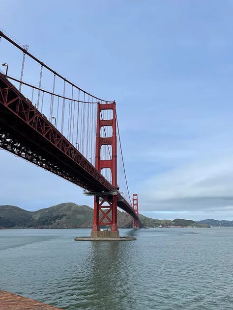 Golden Gate Bridge, TransAmerica Pyramid Building, and China Town