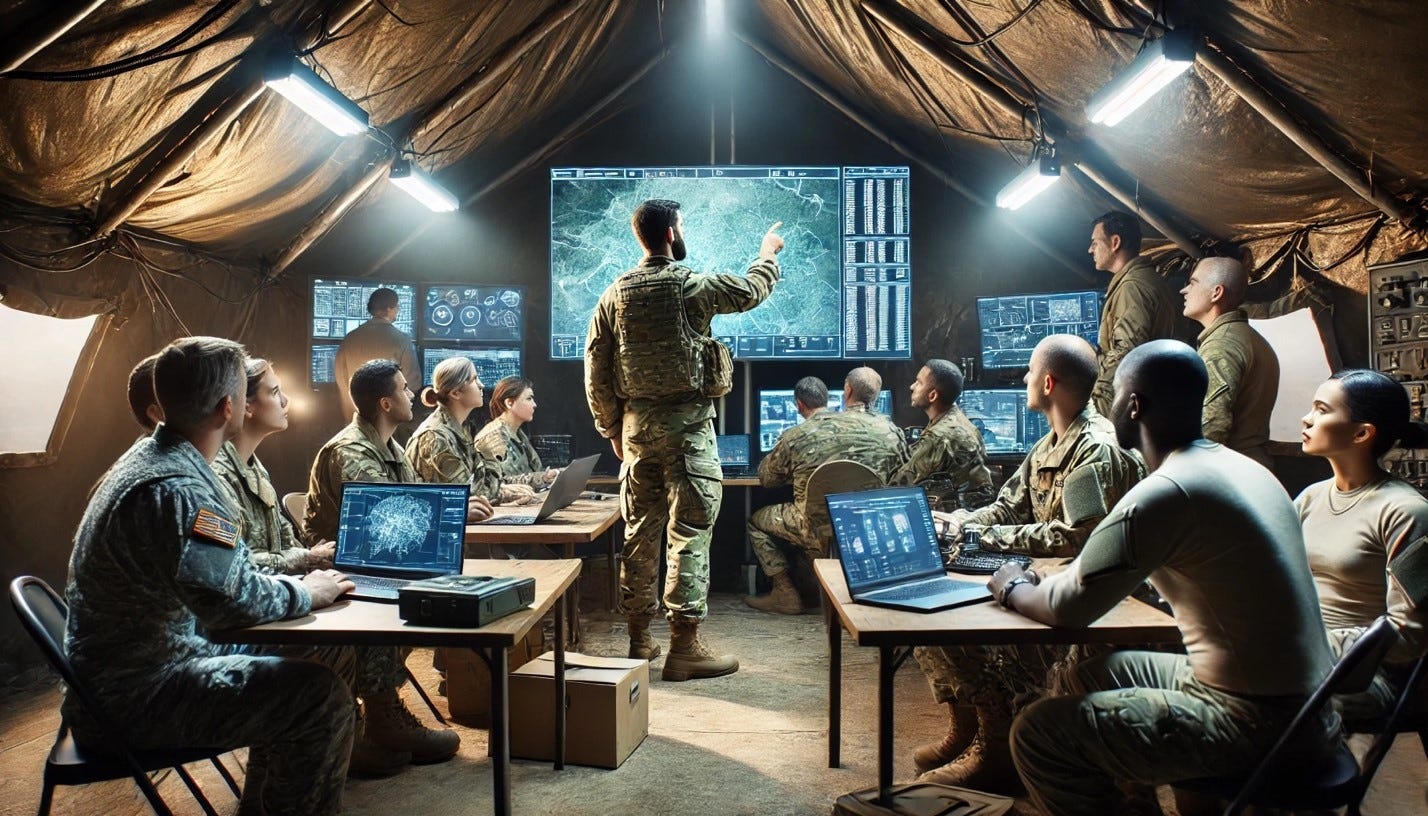 A group of soldiers in a room

Description automatically generated