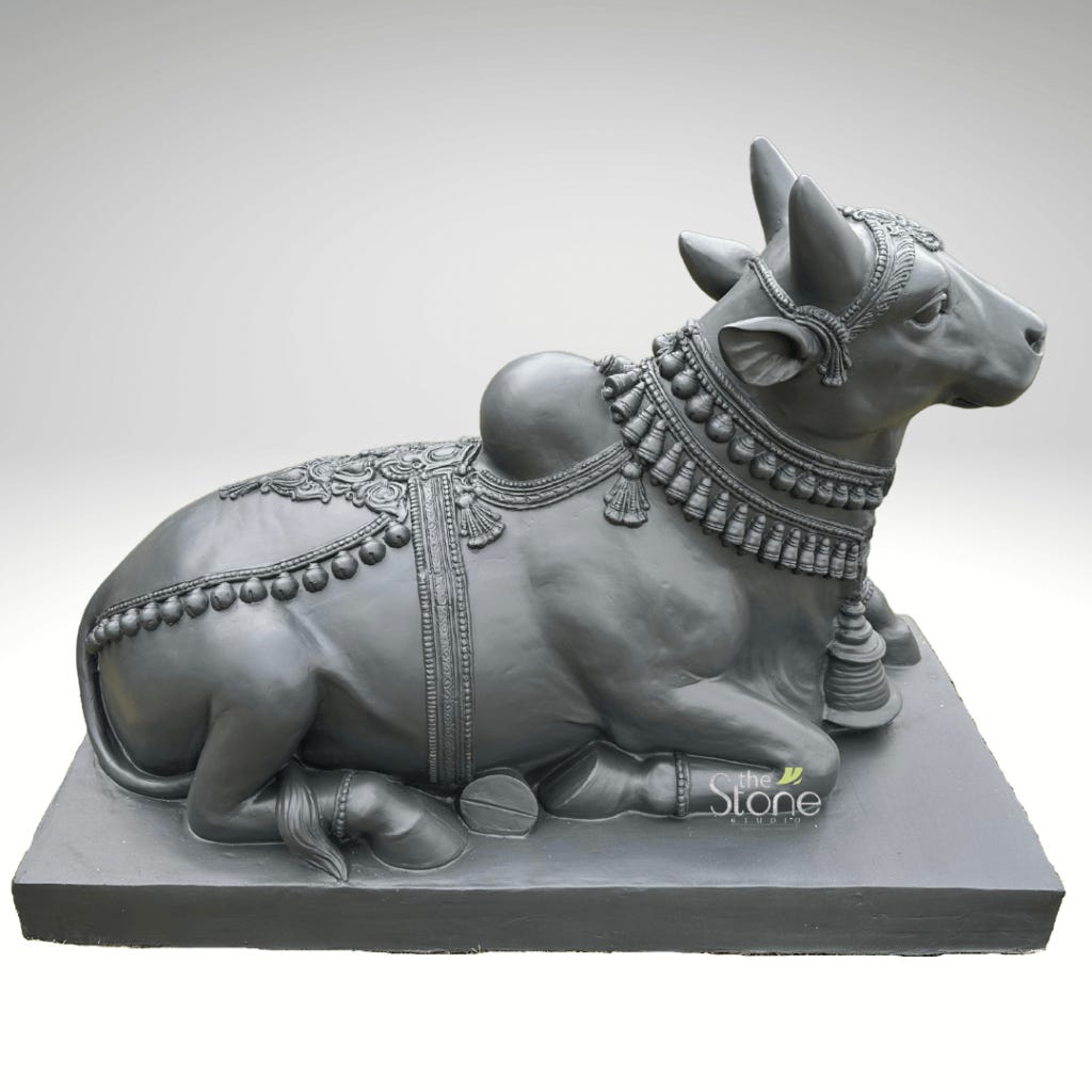 Big Black Nandi Statue 4.5ft: Buy Best Idol - The Stone Studio