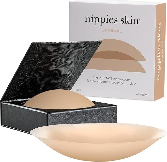 Nipple Cover - Sticky Adhesive Silicone Nipple Pasties - Reusable Pasty Nipple Covers for Women with Travel Box Nipple Cover - Sticky Adhesive Silicone Nipple Pasties - Reusable Pasty Nipple Covers for Women with Travel Box