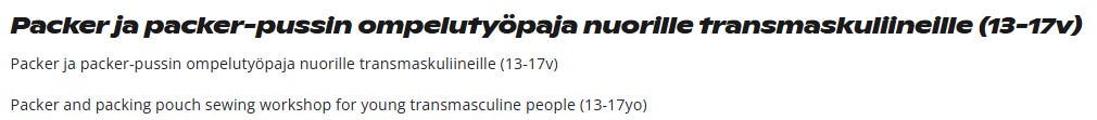 Ei tarvitse aiempaa ompelukokemusta: kaavat, ohjeet, koneet ja materiaalit tarjotaan eheyttämiselle - veronmaksajien rahoilla. Ei tarvitse aiempaa ompelukokemusta: kaavat, ohjeet, koneet ja materiaalit tarjotaan eheyttämiselle - veronmaksajien rahoilla.