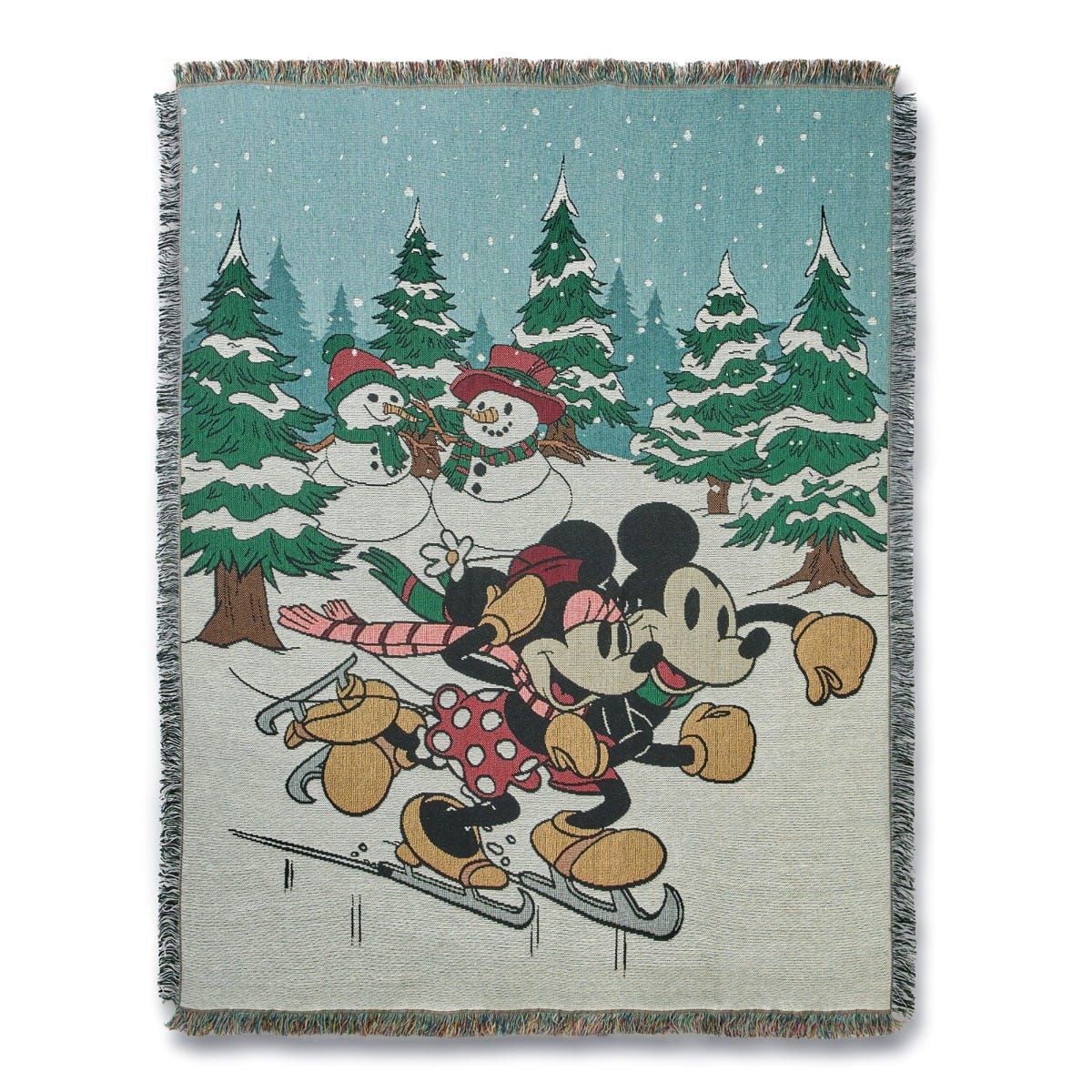 The Mickey and Minnie Mouse Holiday Throw Blanket. Image: Disney Store The Mickey and Minnie Mouse Holiday Throw Blanket. Image: Disney Store