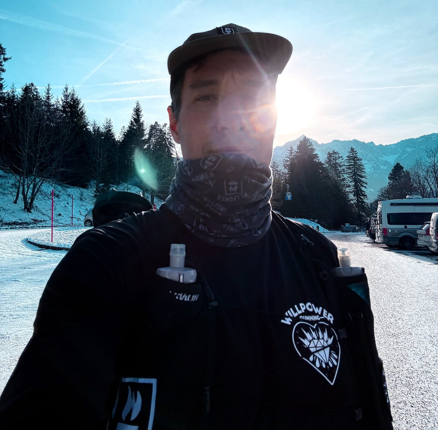 The author in trail running gear in winter