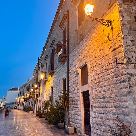 night time views of Bari